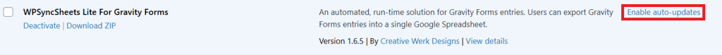 Enable Auto Update