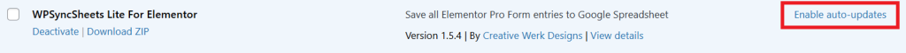 Enable Auto Update