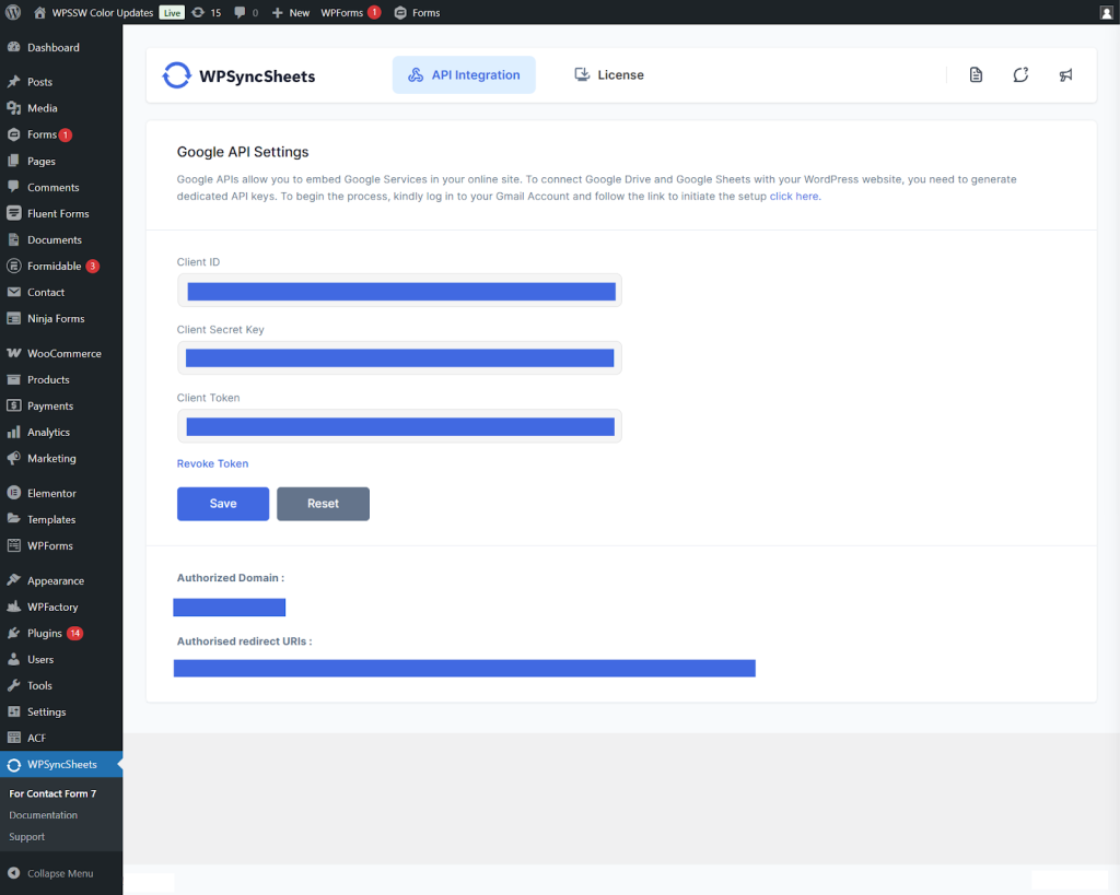 Google API Settings