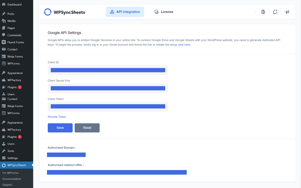 Google API Settings