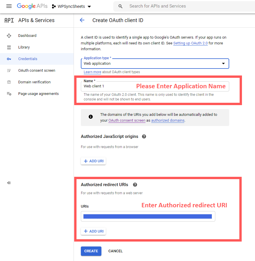 Select Web Application Type