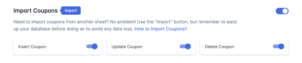 Import Coupons