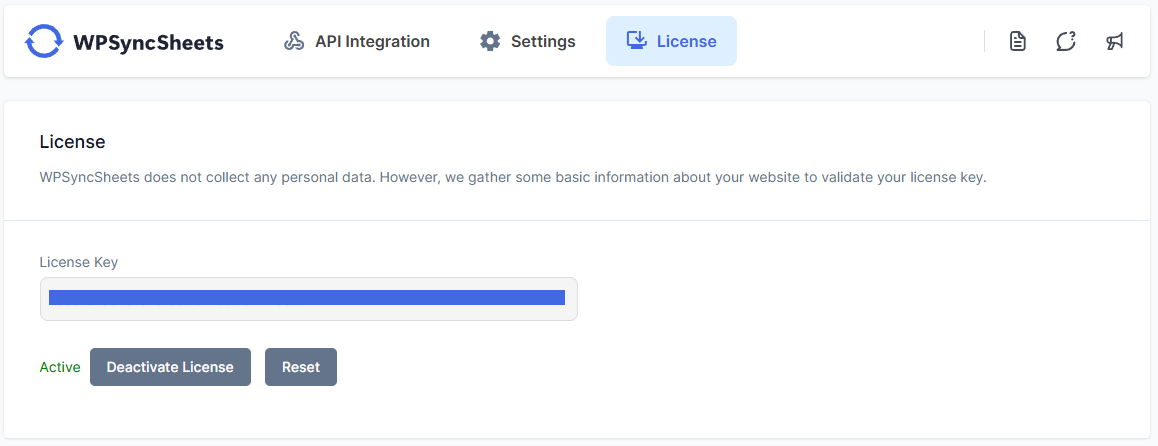 License Settings
