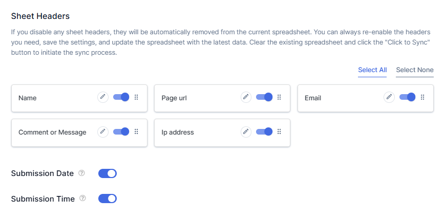 Other Feed Settings