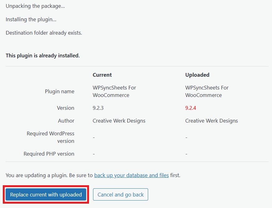 Replace Current with Uploaded WooCommerce