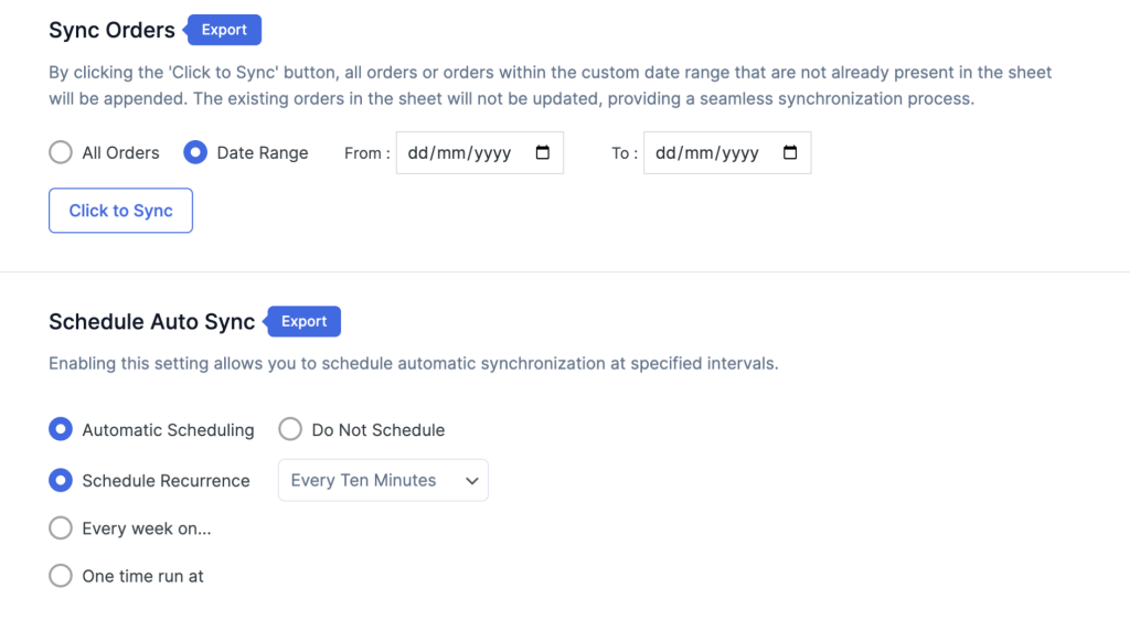 Sync Orders