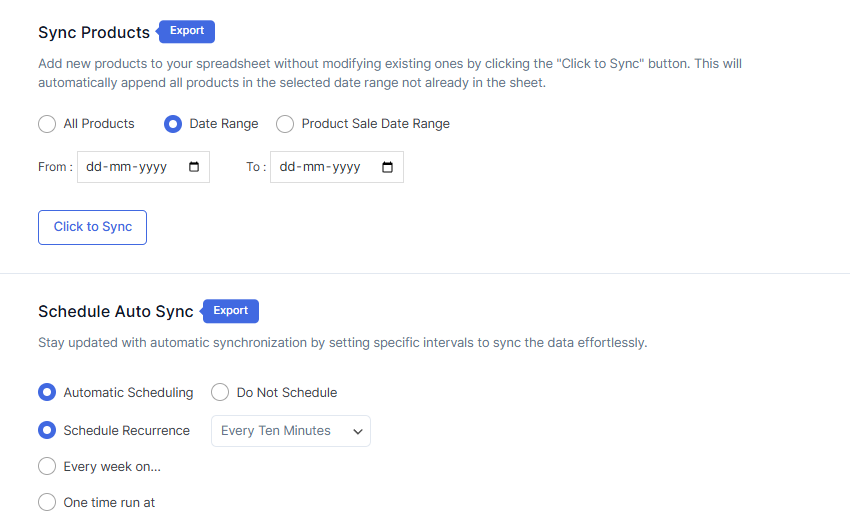 Sync Products