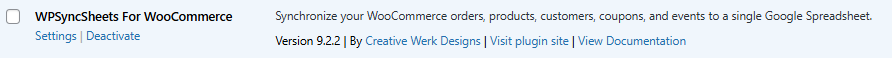 Activated Plugin Woocommerce