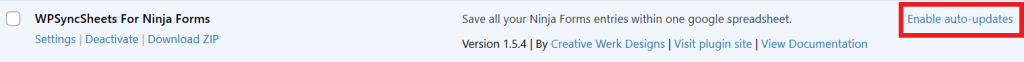 Enable Auto Update