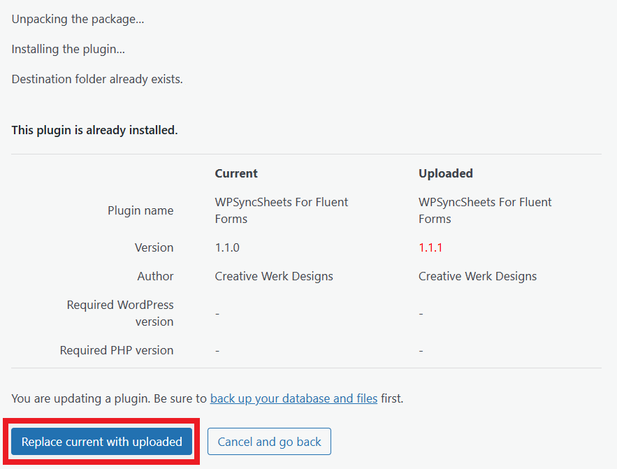 Replace current with uploaded Fluent Forms