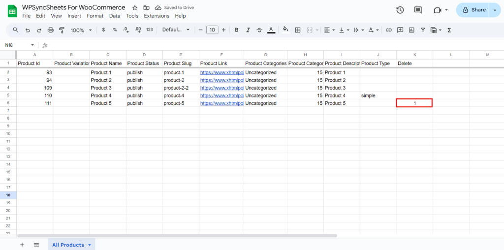 Delete Column Sheet