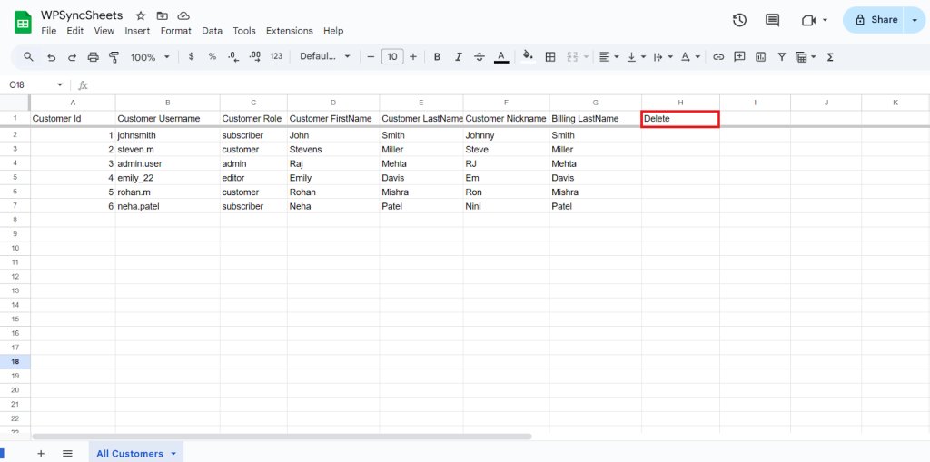 Delete Google Sheet