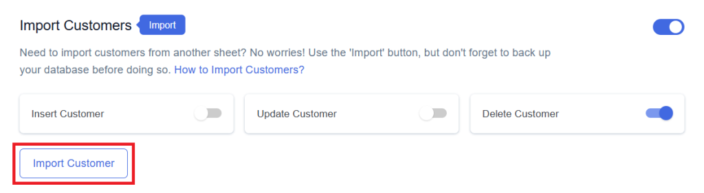 Delete Import Customer