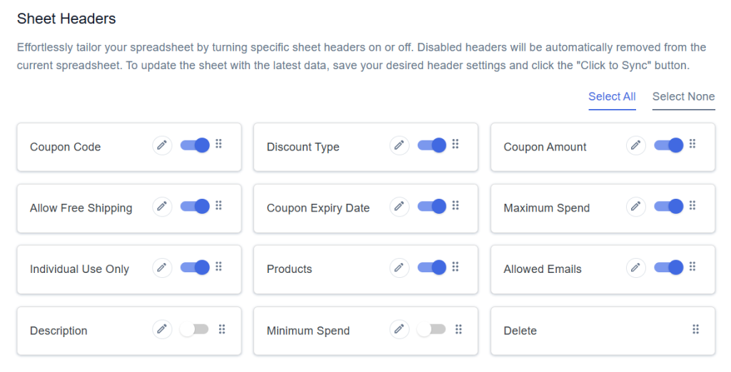 Sheet Headers