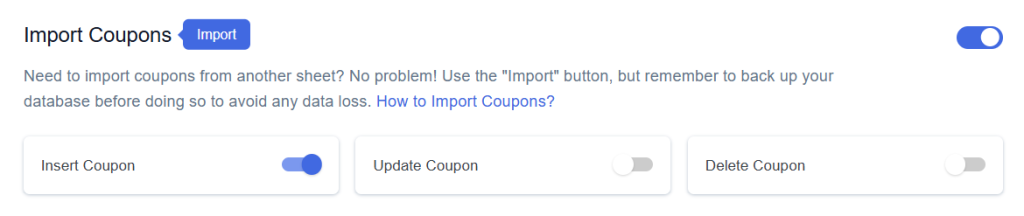 Enable Insert Coupon
