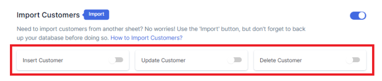 Enabled Import Customers