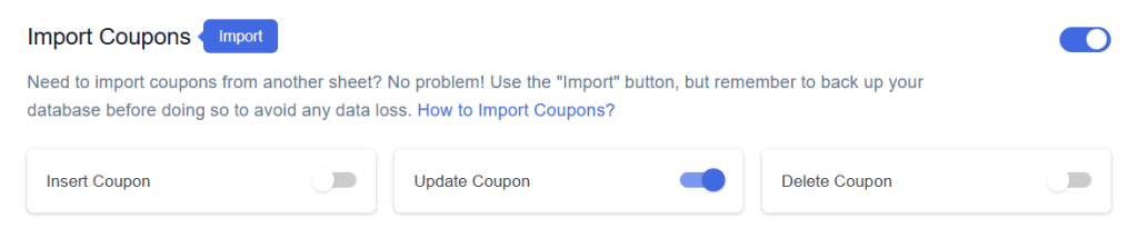 Update Coupon