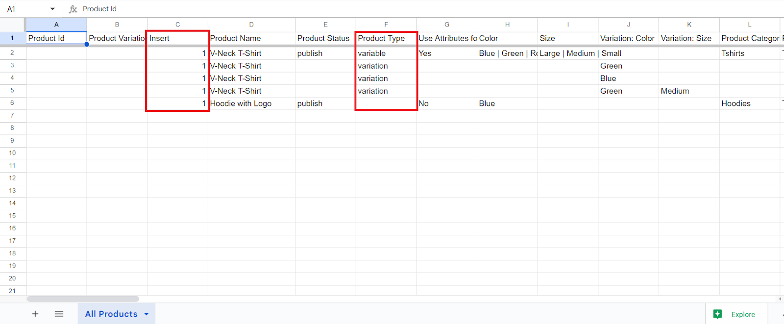 How to create a variable product