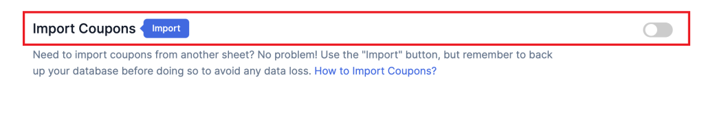 Import Coupons