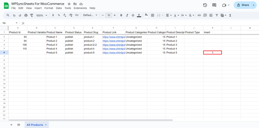 Insert Column Sheet