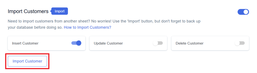 Insert Import Customer