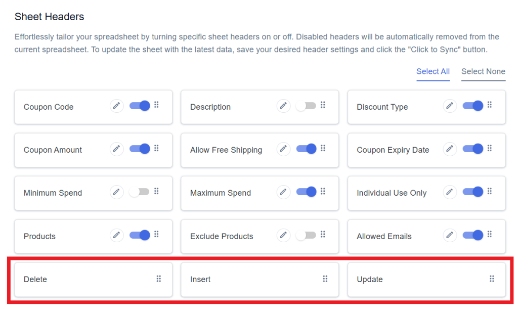 Sheet Headers