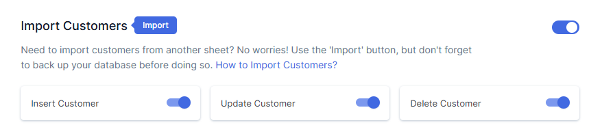 Update Import Customers