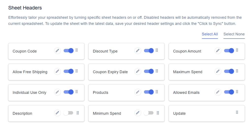 Sheet Headers