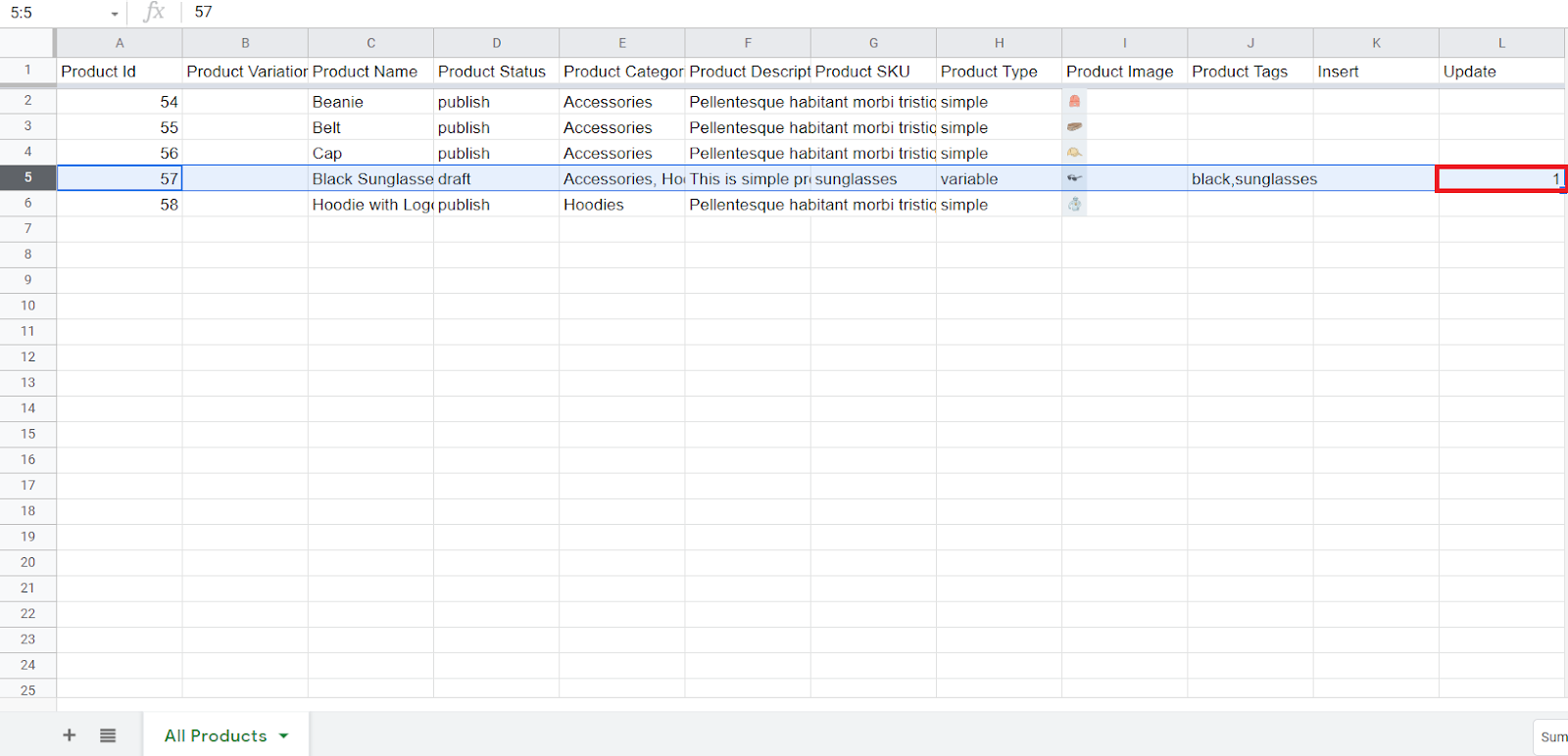 Updated Spreadsheet