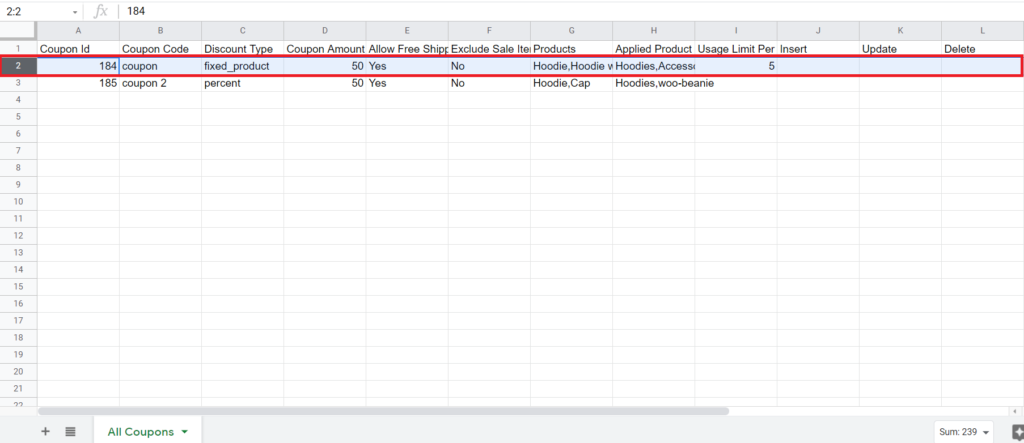 Update Updated Spreadsheet