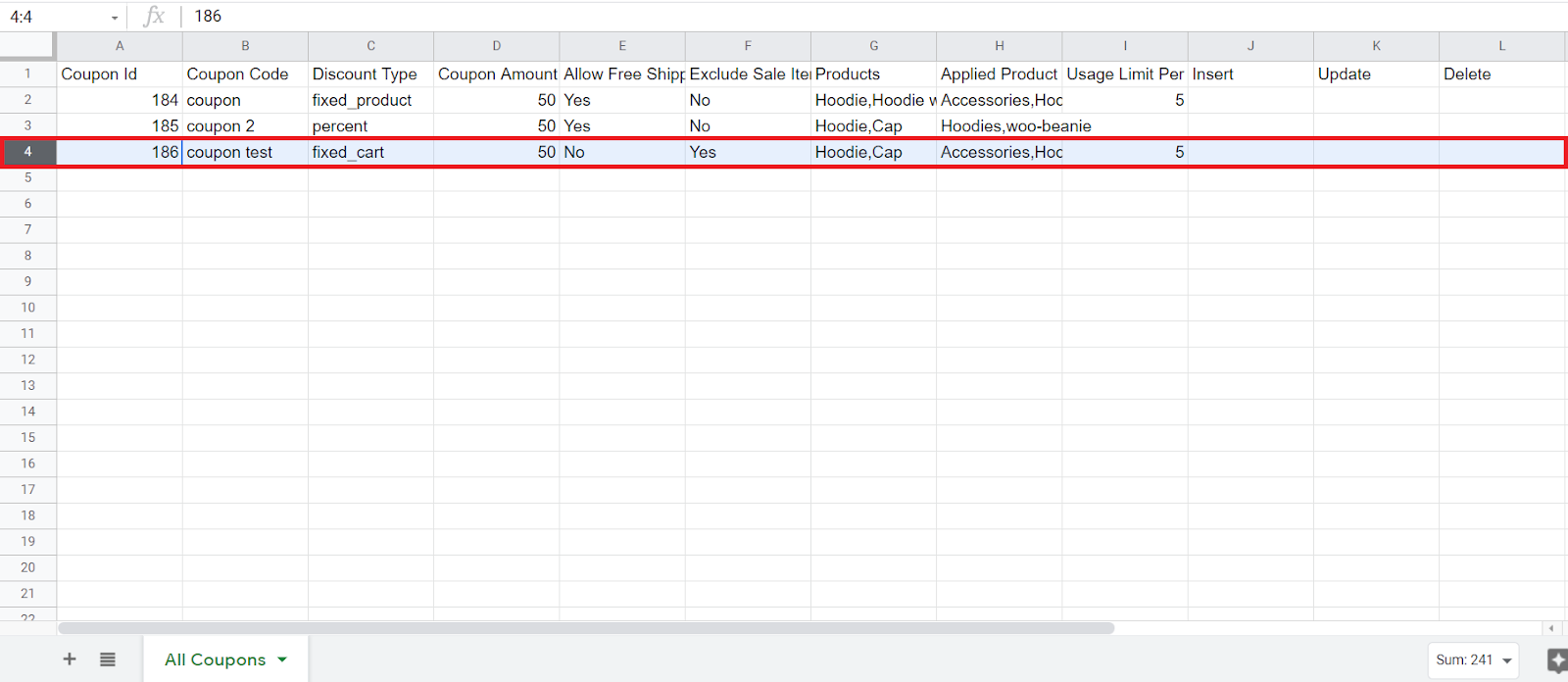 Updated Spreadsheet