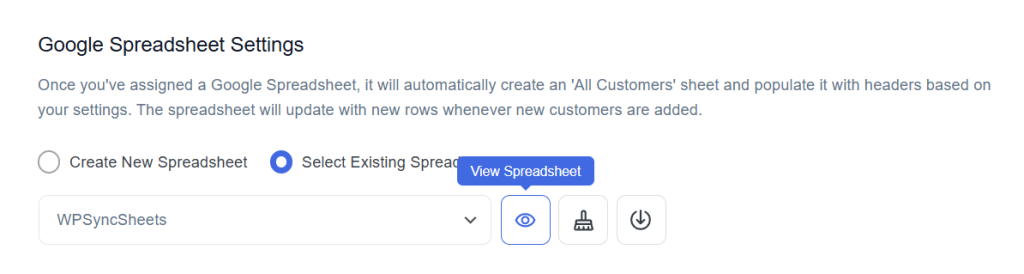 View Spreadsheets