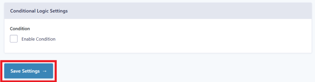 Conditional Logic Settings