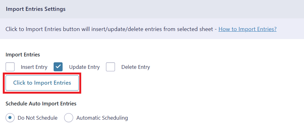 Import Entries