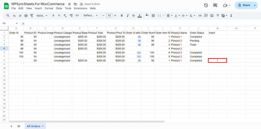 Add Product Google Sheet