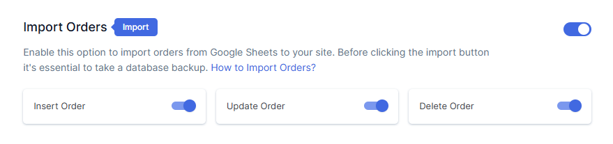 Click on Iomport Order