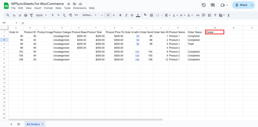 Delete Google Sheet