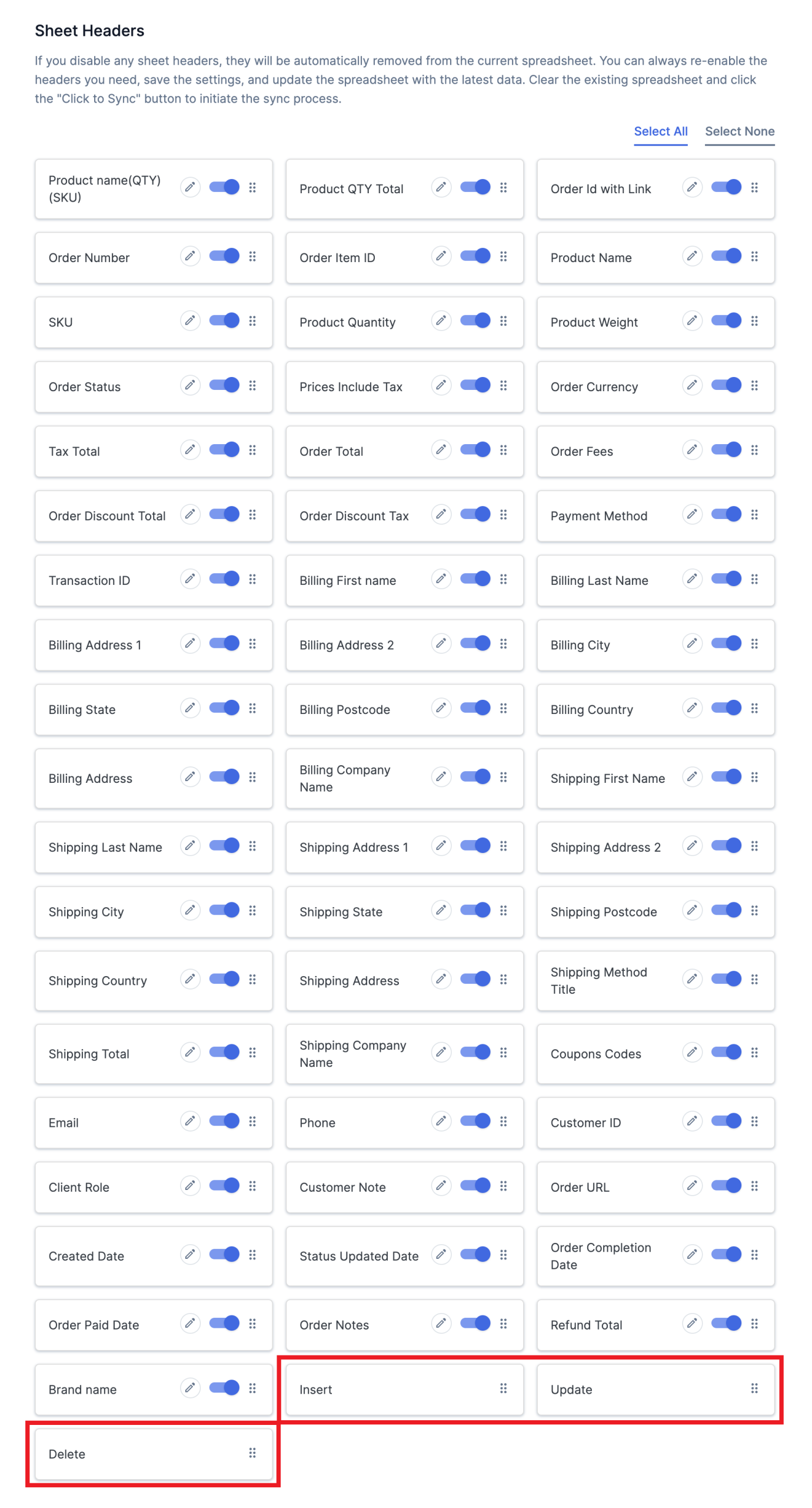 Sheet Header