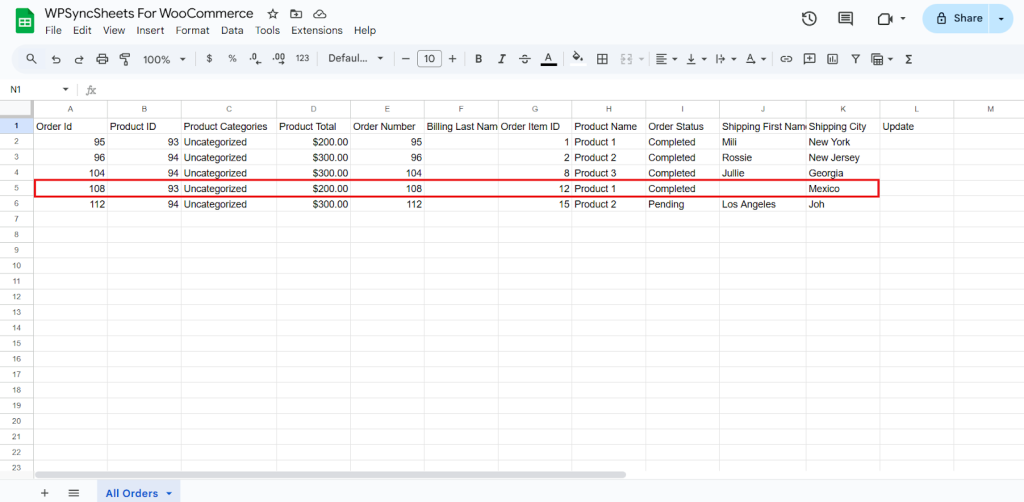 Final Spreadsheet