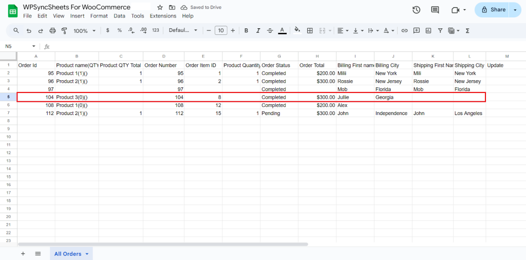 Final Spreadsheet