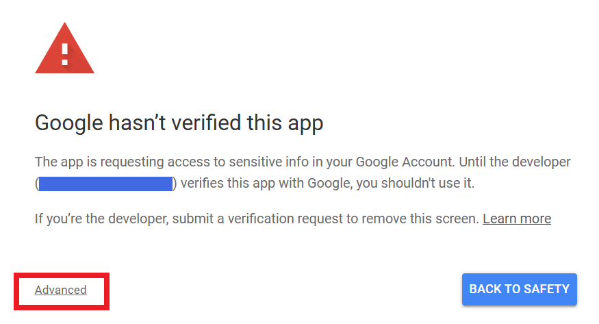Click on Advanced