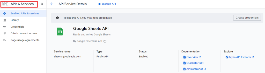 Click APIs and Services