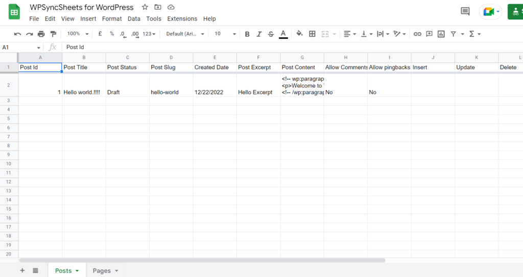 Updated Spreadsheet