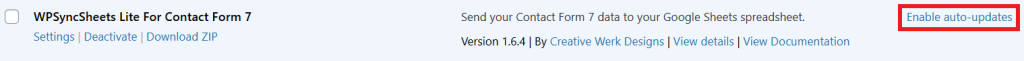 Enable Auto Update