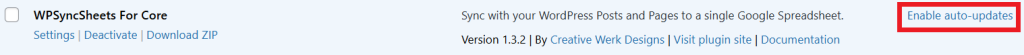 Enable Auto Update