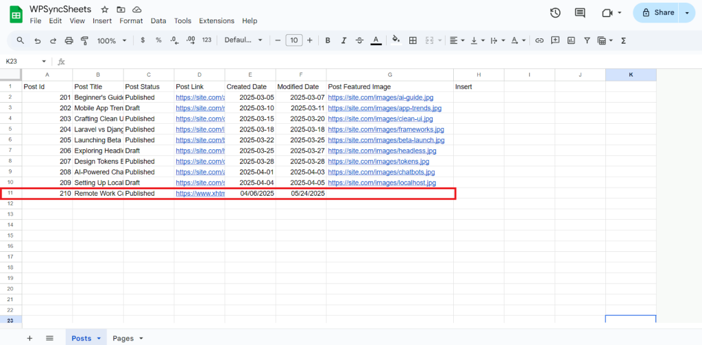 Final Spreadsheet