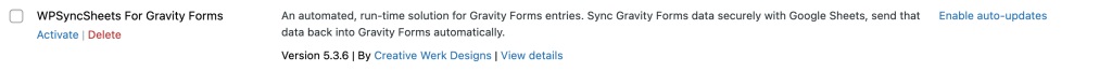 Delete Plugin Gravity Forms