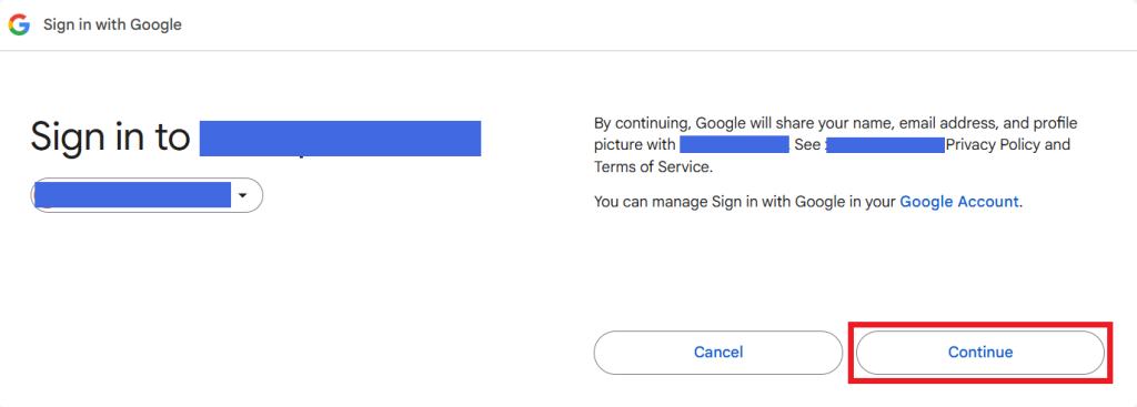 Select Gmail Account