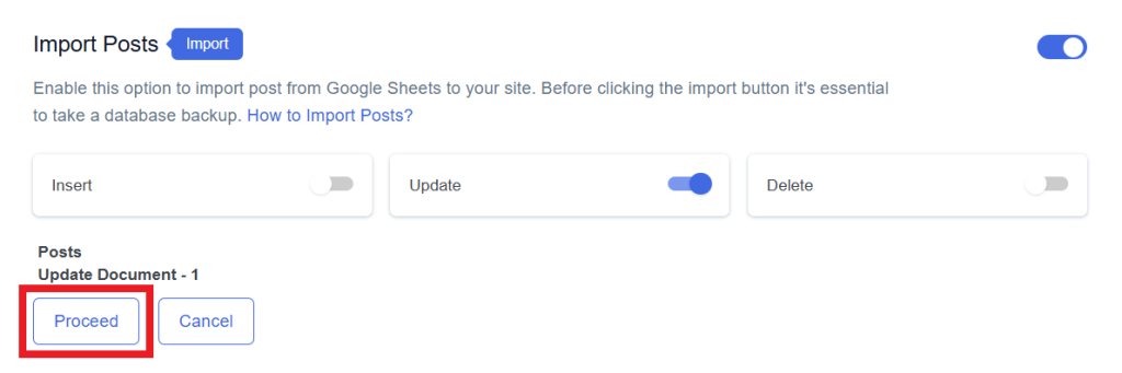 Update Posts Documents