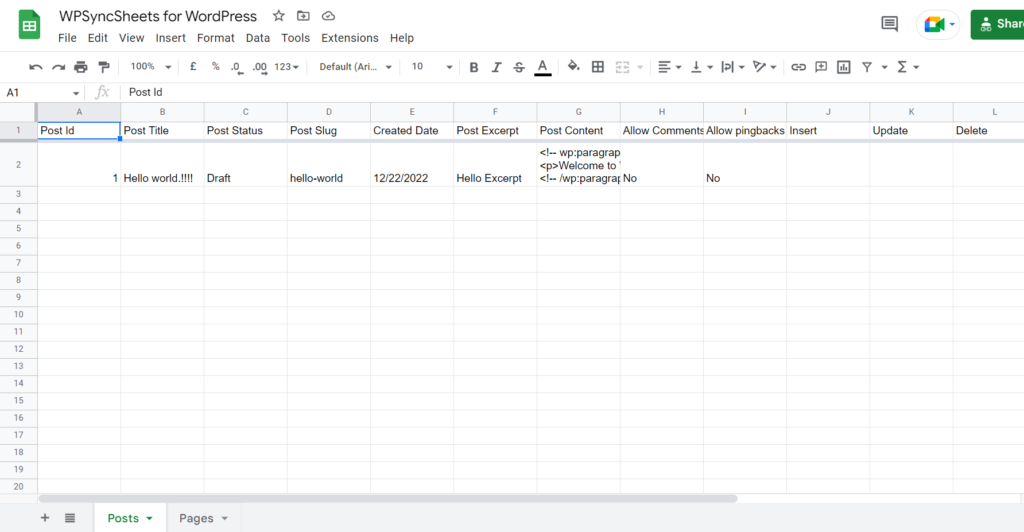 Updated Google Spreadsheets